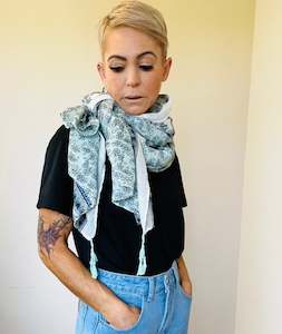 Womenswear: Mint floral print scarf