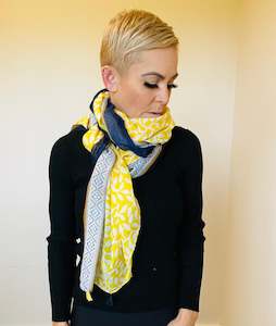 Yellow printed scarf