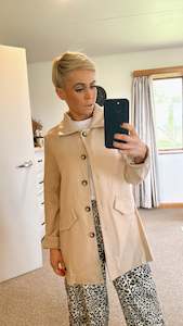 Button back detail collared coat