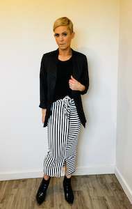 Womenswear: Tie front stripe split hem skirt