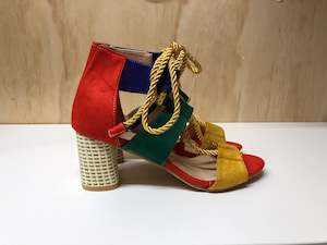 Womenswear: Colour wheel edgy lace up chunky heel sandals