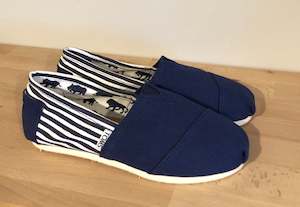 Womenswear: Toms canvas flats navy stripe