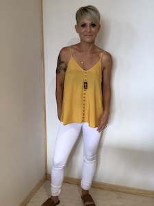 Plain button singlet mustard