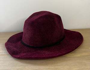 Womenswear: Fedora hat with braid detail burgundy