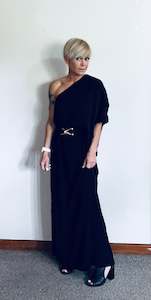 Batwing one shoulder slit maxi dress