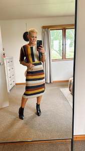 Womenswear: Block stripe knit dress