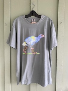 T-Shirt: takahē in gumboots, lichen, mens