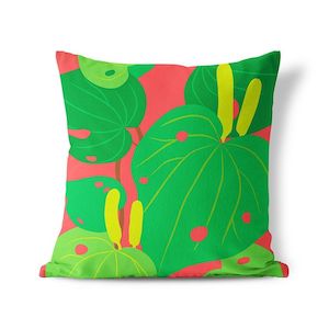 Cushion Cover- Bright Botanical, Kawakawa