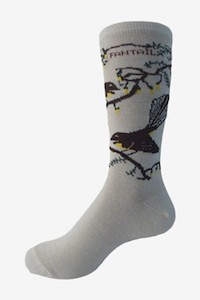 Merino Wool Socks- pīwakawaka & kōwhai