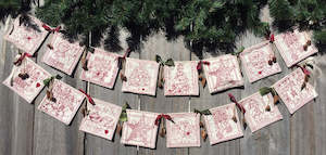 Redwork Christmas Garland