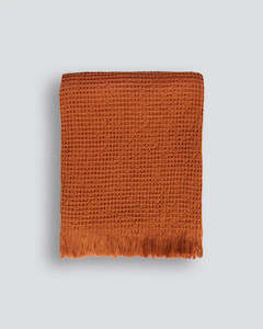 Nicholas Waffle Throw Rust