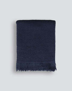 Nicholas Waffle Throw Navy