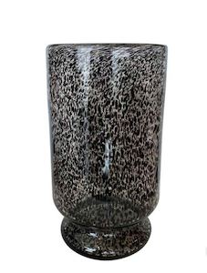 Candle Holders: Black Leopard Hurricane Large