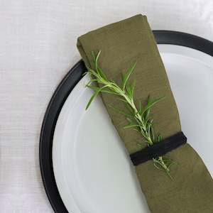 Linen Napkins Set Olive