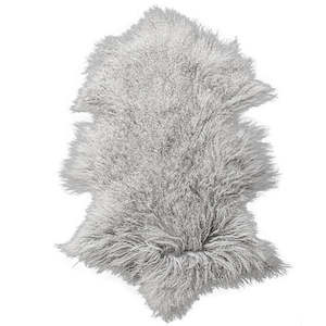 Sheep Skin Rugs: Meru Tibetan Lambskin Silver Grey