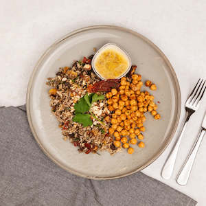 Brown Rice Pilaf with Moroccan Chickpeas