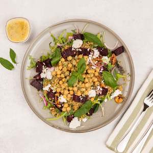 Catering: Beetroot, Feta & Quinoa Salad with Pesto Chickpeas