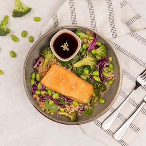 Catering: Miso Salmon & Brown Rice Salad