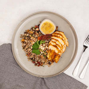 Brown Rice Pilaf with Moroccan Chicken