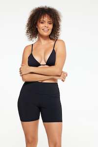 Swimwear: Black Microfibre Long Boyleg