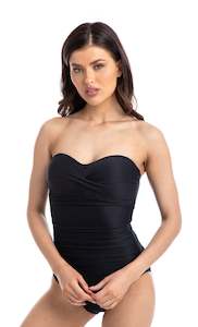 Black Ribbed Texture Bandeau