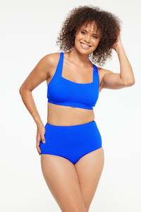 Cobalt Honeycomb Texture High Waist Brief