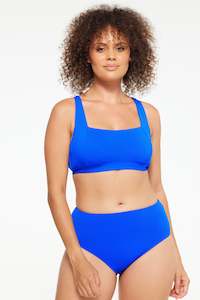 Cobalt Honeycomb Texture Bikini Underwire Top