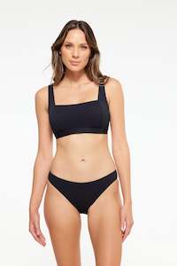 Swimwear: Black Honeycomb Texture Bikini Brief