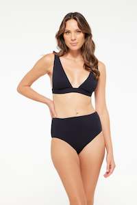 Black Honeycomb Texture Bikini V Top