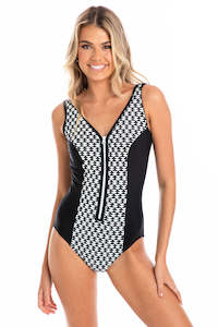 Swimwear: Odessa V Neck Zipper