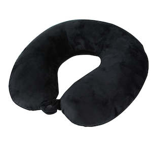 MEMORY FOAM NECK PILLOW BLACK