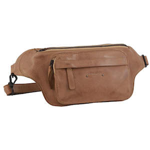 Clothing: Pierre Cardin Rustic Leather Belt Bag - Burro