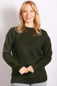 Clothing: Sabena Crew Neck Jumper - Green