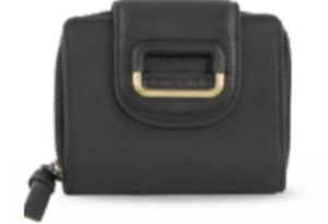 Pierre Cardin Ladies Leather Tab Bi-Fold Wallet in Black