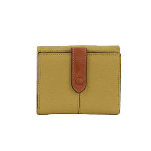 Clothing: Pierre Cardin Womens Leather Bi-Fold Tab Wallet Ladies - Yellow