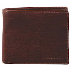 Clothing: Pierre Cardin Rustic Leather Tri-Fold Wallet - Chestnut