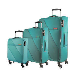 Pierre Cardin 3-Piece Soft Shell Luggage Set -Turquoise