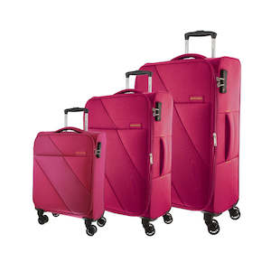 Pierre Cardin 3-Piece Soft Shell Luggage Set - Pink