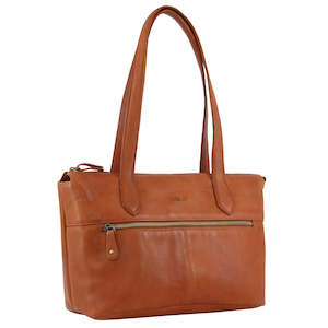 Milleni Nappa Leather Shoulder Bag - Cognac