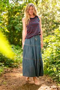 Denim Maxi Skirt