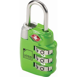 Clothing: TSA COMBINATION LOCK - GREEN