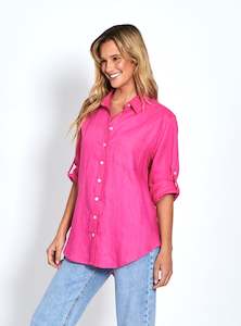 G7 Adele Linen Shirt - Fuchsia