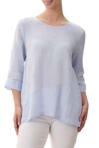 Givoni Button Back Linen Top - Heather