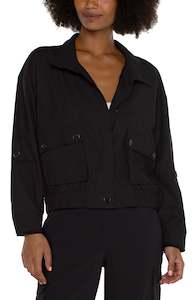 Liverpool Utility Jacket With Cinch Hem - Black