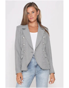 Hayden Fitted Blazer - Black/White Check