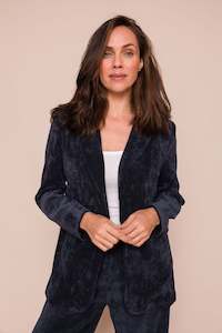 Suzy D Moxy Velvet Blazer - Navy