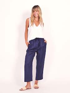 G7 Lucy Linen Pant - Navy