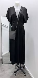 Suzy D Ginger Satin Maxi Dress - Black