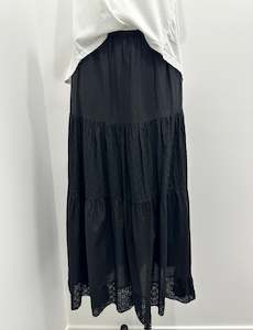 Suzy D Joslyn Broderie Anglaise Maxi Skirt - Black