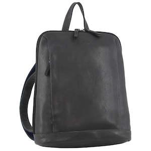 Clothing: MILLENI NAPPA LEATHER TWIN ZIP BACKPACK - STEEL GREY